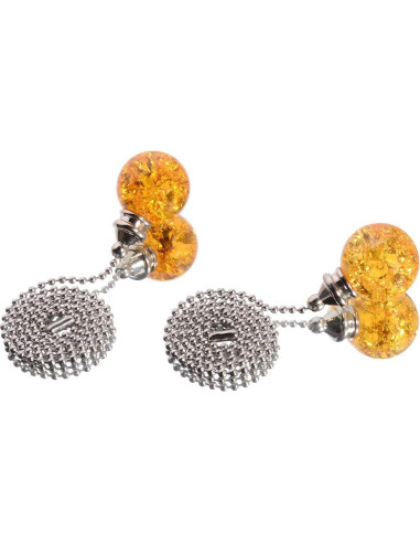 Cadena de Tirar de Cristal Ámbar con Esfera de Hielo 50cm