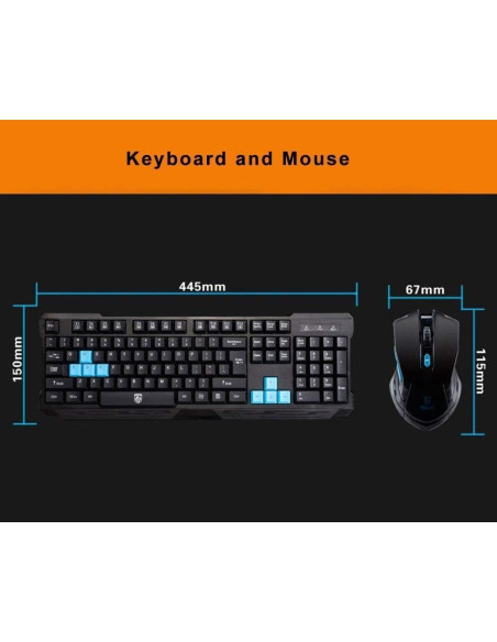 Combo Teclado y Ratón Inalámbrico Soke-Six 2.4GHz Ergonómico