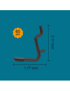 Ganchos de Tablero de Clavos Daanxw 60pcs Extra Gruesos 1/4" 2