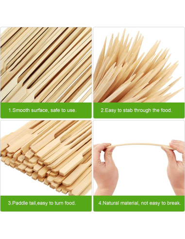 200 Pinchos de Bambú BBQStyle 8.9 cm para Aperitivos