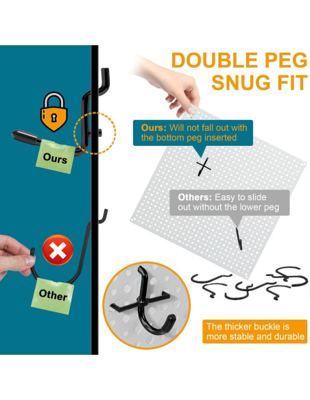 Ganchos de Tablero de Clavos Daanxw 60pcs Extra Gruesos 1/4"