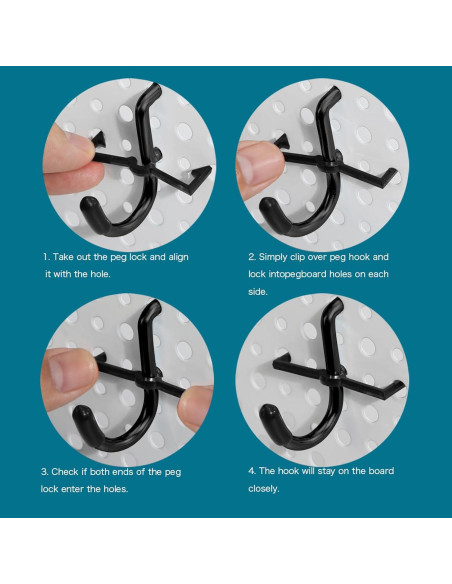 Ganchos de Tablero de Clavos Daanxw 60pcs Extra Gruesos 1/4"