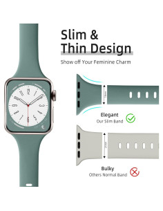 Lerobo 6 Bandas de Silicona Deportivas para Apple Watch 38-49mm 2