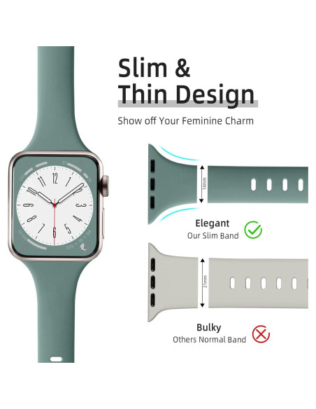 Lerobo 6 Bandas de Silicona Deportivas para Apple Watch 38-49mm