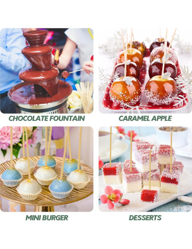 300 Pinchos de Madera 15 cm Youchuanghui para BBQ y Aperitivos