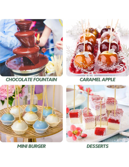 300 Pinchos de Madera 15 cm Youchuanghui para BBQ y Aperitivos