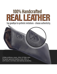 Estuche para Gafas Allen & Mate 100% Cuero Premium Negro 2