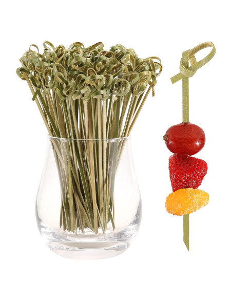 100 Palillos de Cóctel de Bambú Natural 12 cm - CockStixs