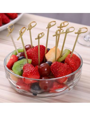 100 Palillos de Cóctel de Bambú Natural 12 cm - CockStixs