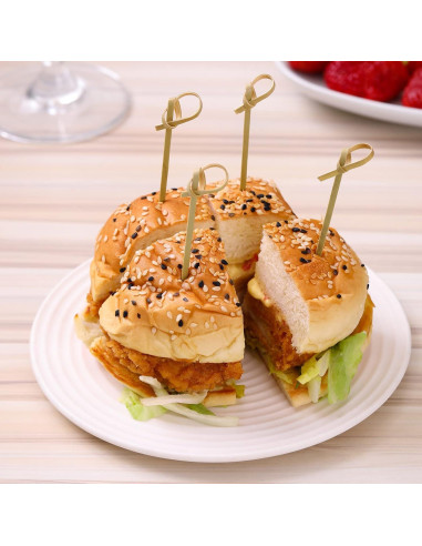 100 Palillos de Cóctel de Bambú Natural 12 cm - CockStixs