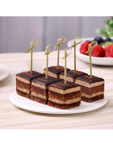 100 Palillos de Cóctel de Bambú Natural 12 cm - CockStixs