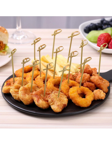 100 Palillos de Cóctel de Bambú Natural 12 cm - CockStixs