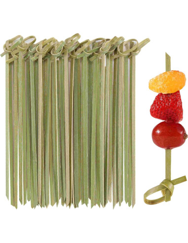 100 Palillos de Cóctel de Bambú Natural 12 cm - CockStixs