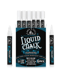 Bolígrafo de Tiza Líquida LANA & LUCA - 6 Paquete Punta Fina