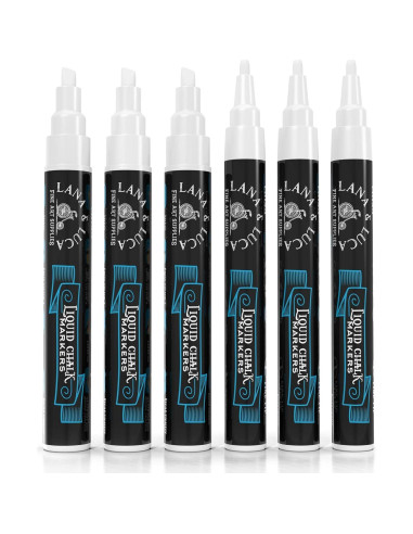 Bolígrafo de Tiza Líquida LANA & LUCA - 6 Paquete Punta Fina