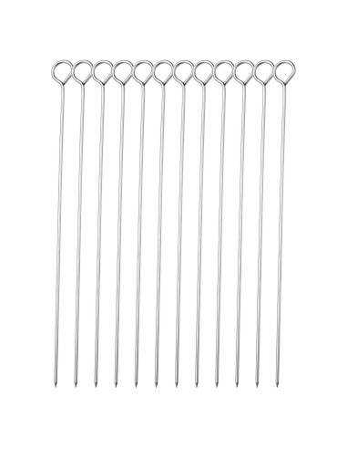 Pinchos de Barbacoa de Acero Inoxidable HONSHEN 25 cm 12 Pcs