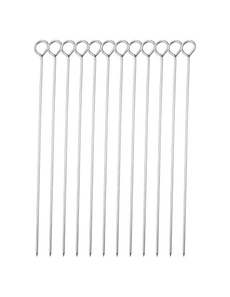 Pinchos de Barbacoa de Acero Inoxidable HONSHEN 25 cm 12 Pcs