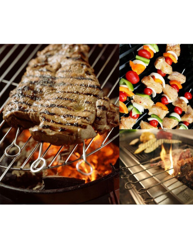 Pinchos de Barbacoa de Acero Inoxidable HONSHEN 25 cm 12 Pcs