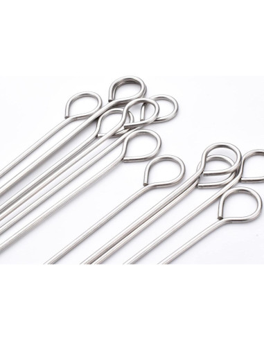 Pinchos de Barbacoa de Acero Inoxidable HONSHEN 25 cm 12 Pcs