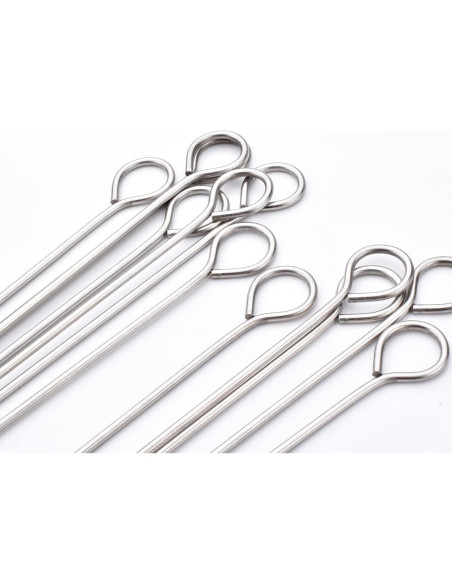 Pinchos de Barbacoa de Acero Inoxidable HONSHEN 25 cm 12 Pcs