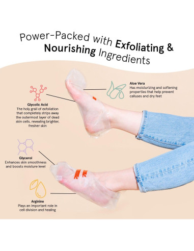 Mascarilla Exfoliante para Pies Grace & Stella - 4 Pares Sin Fragancia