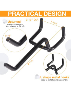 Ganchos para Tablero de Clavos Shimeyao 100 Pcs Acero Inoxidable 5.08 cm Negro 2
