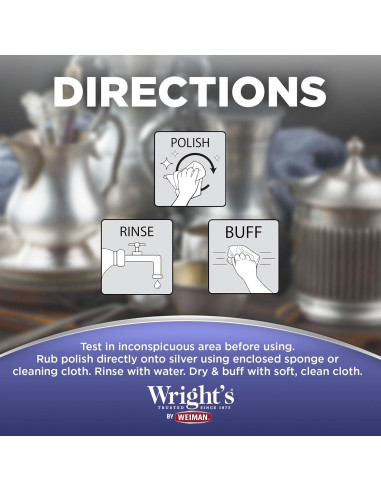 Crema Limpiadora de Plata Weiman 226g con Paño Pulido