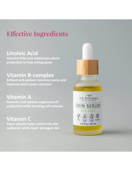 Aceite Facial J&L Naturals 29.57 ml para Piel Grasa y Mixta