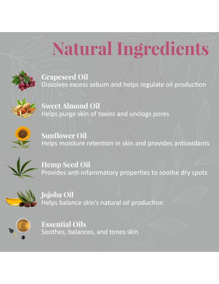 Aceite Facial J&L Naturals 29.57 ml para Piel Grasa y Mixta