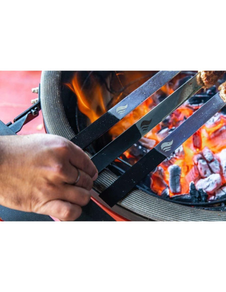 Brochetas de Hierro Fundido BBQ de India - 22 cm, Juego de 5