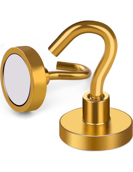 Ganchos Magnéticos MIKEDE N52 Alta Resistencia 12.7 kg Amarillo 4 Pzas