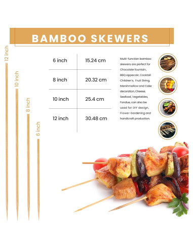 Palitos de Brocheta de Bambú DecorRack 15 cm - Paquete de 400