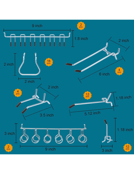 Kit Organizador de Accesorios para Tablero de Clavos Daanxw 310PCS