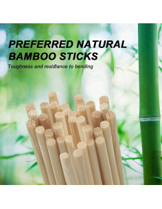 Palitos de Bambú Natural DaTpuik 15 cm 100 PCS para Barbacoa 2