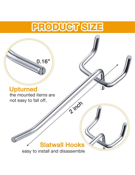Ganchos para Tablero de Clavos Funrous 100 Piezas Acero Inoxidable