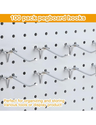 Ganchos para Tablero de Clavos Funrous 100 Piezas Acero Inoxidable