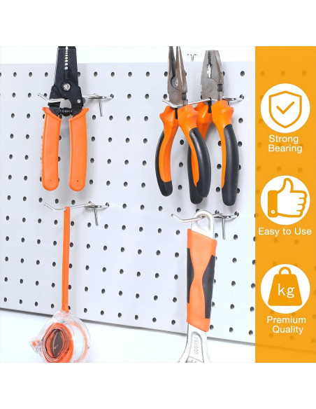 Ganchos para Tablero de Clavos Funrous 100 Piezas Acero Inoxidable