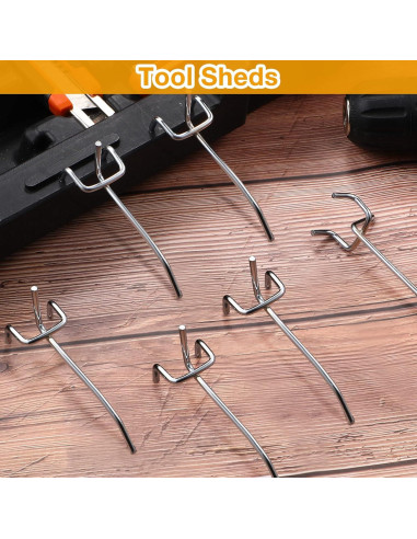 Ganchos para Tablero de Clavos Funrous 100 Piezas Acero Inoxidable