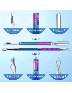 Set de 2 Cortadores y Empujadores de Cutículas GA&EN Acero Inoxidable 2