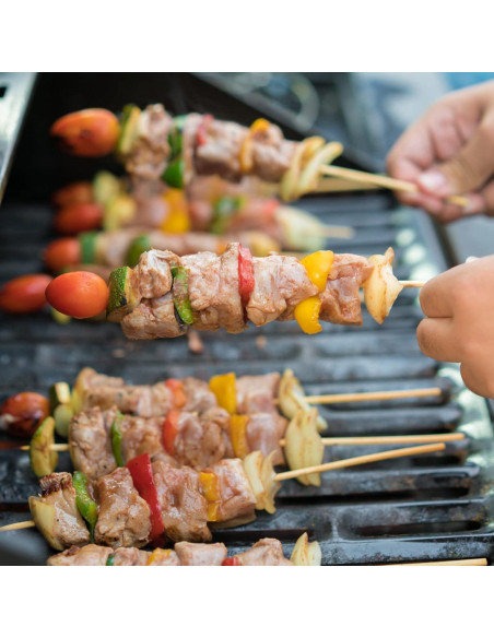 200 Pinchos de Bambú Naturales NadaKin 15 cm para Aperitivos