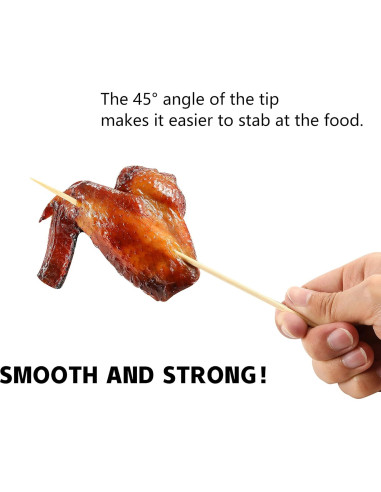 200 Pinchos de Bambú Naturales NadaKin 15 cm para Aperitivos