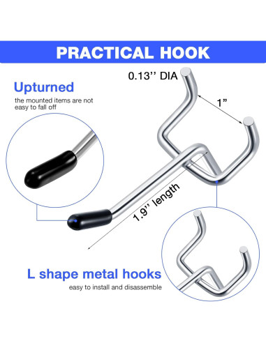 Ganchos para Tablero de Clavos Moxweyeni 100 Pcs 5.08 cm