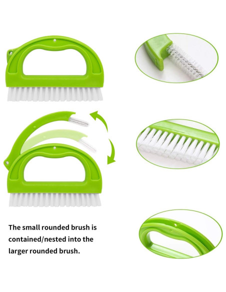 Cepillo Limpiador de Lechada Living&Giving Verde 3 en 1 Cepillo Limpiador de Lechada Living&Giving Verde 3 en 1