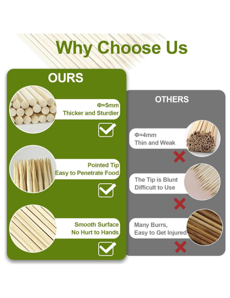 Palitos de S'mores de Bambú CrazyTerra 50 Pcs 44.5 cm Palitos de S'mores de Bambú CrazyTerra 50 Pcs 44.5 cm