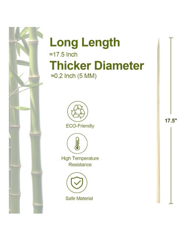 Palitos de S'mores de Bambú CrazyTerra 50 Pcs 44.5 cm