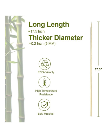 Palitos de S'mores de Bambú CrazyTerra 50 Pcs 44.5 cm Palitos de S'mores de Bambú CrazyTerra 50 Pcs 44.5 cm