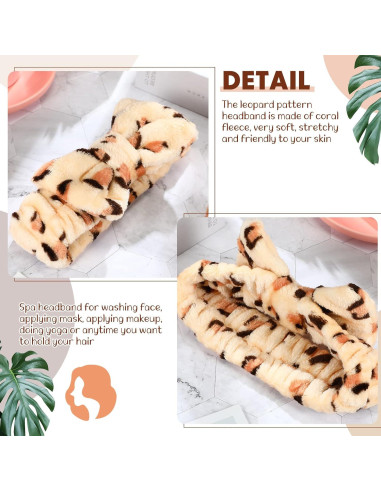 Cinta de Maquillaje y Muñequera Hanaive Leopardo - Suave y Absorbente