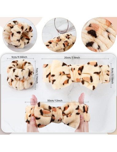 Cinta de Maquillaje y Muñequera Hanaive Leopardo - Suave y Absorbente