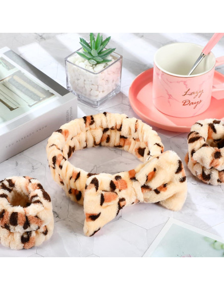 Cinta de Maquillaje y Muñequera Hanaive Leopardo - Suave y Absorbente