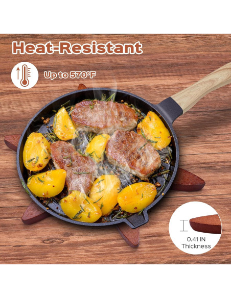 Set de 4 Trivetes de Madera de Nogal en Forma de Árbol